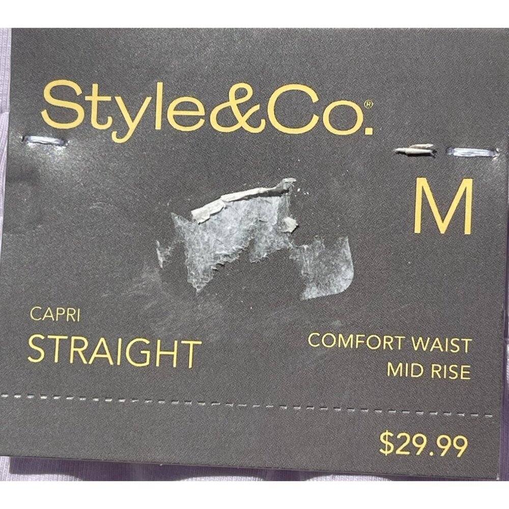 Style & Co. M Lavender Fog Womens Capri Pants Mid Rise Cotton/Spandex Blend - Picture 3 of 5